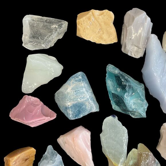 Art Glass Cullet Glowing Manganese Uranium Glass Bulk Assortment 3 LBS #5GA5 - Picture 8 of 10